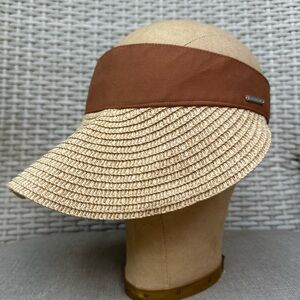 Tahari Brown and Tan Women's Straw Visor